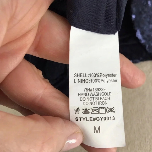 DO+BE Women’s All Sequined Party Special Occasion Bodycon Dress Dark Blue Size M - Picture 8 of 8